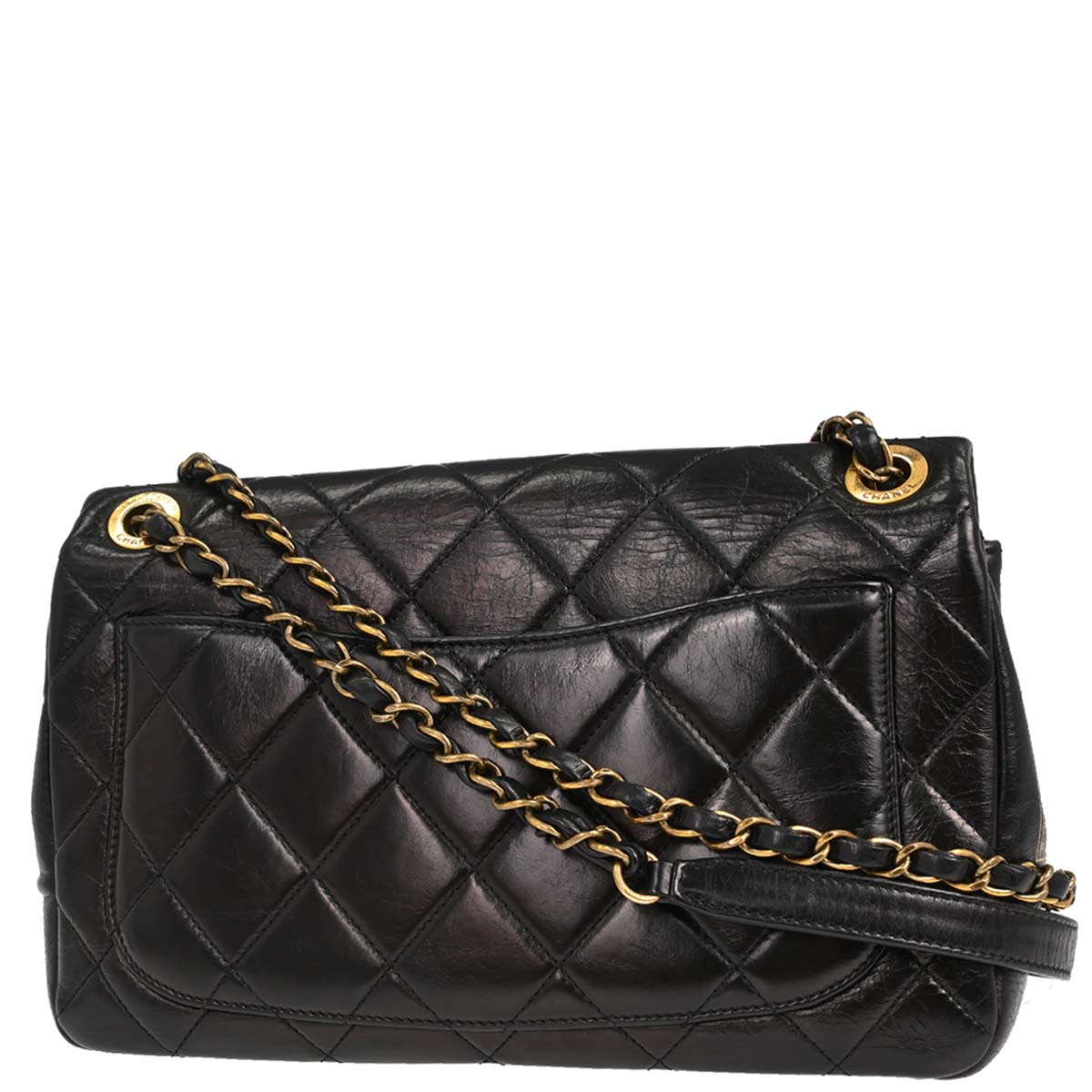 Chanel Black Calfskin Paris-Salzburg Single Flap Shoulder Bag