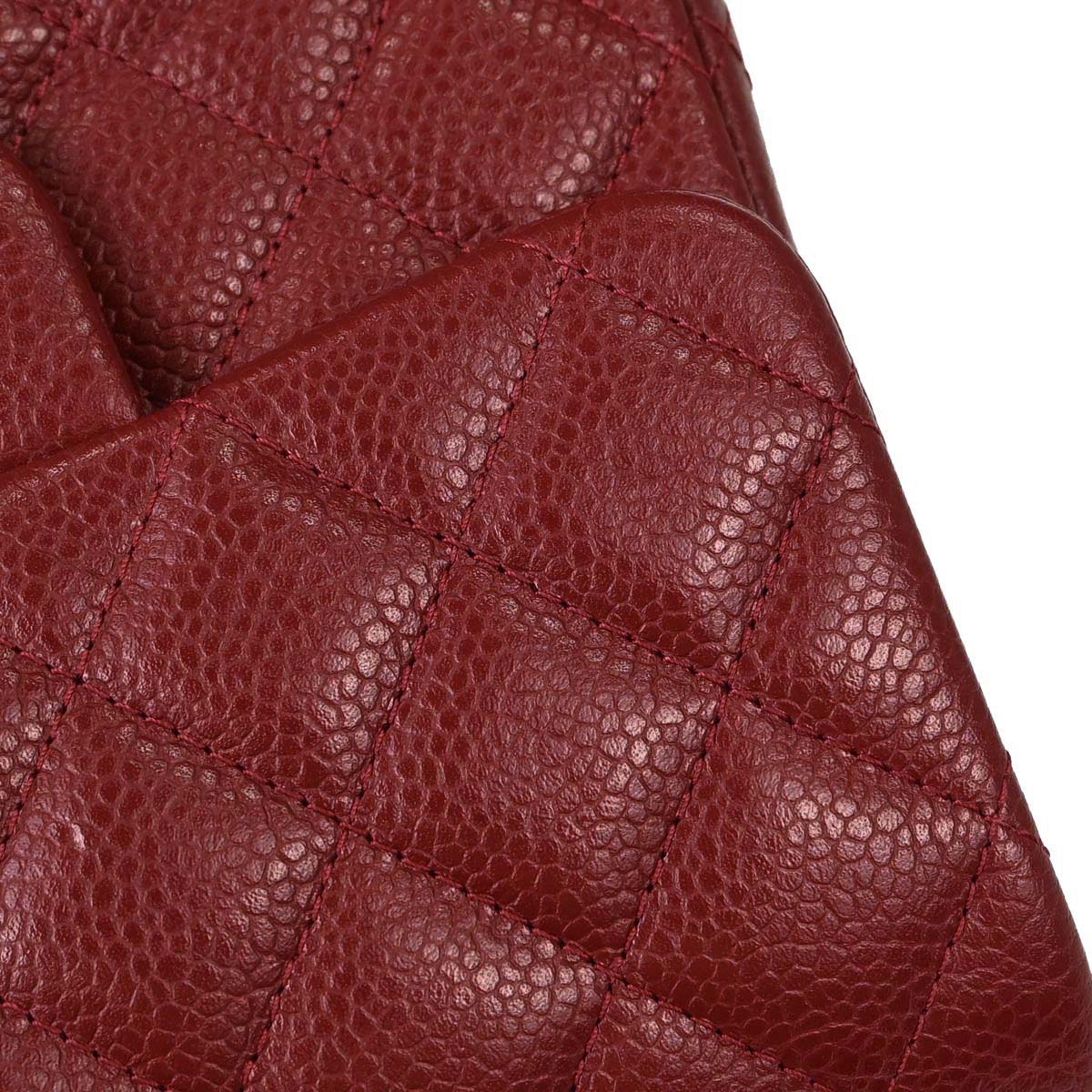Chanel Burgundy Caviar Skin Mini Classic Square Flap Shoulder Bag 17