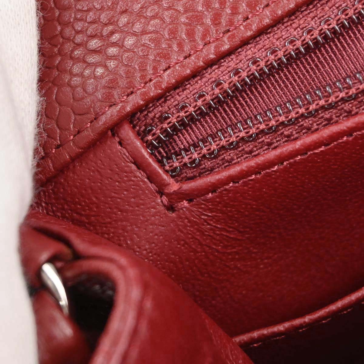 Chanel Burgundy Caviar Skin Mini Classic Square Flap Shoulder Bag 17