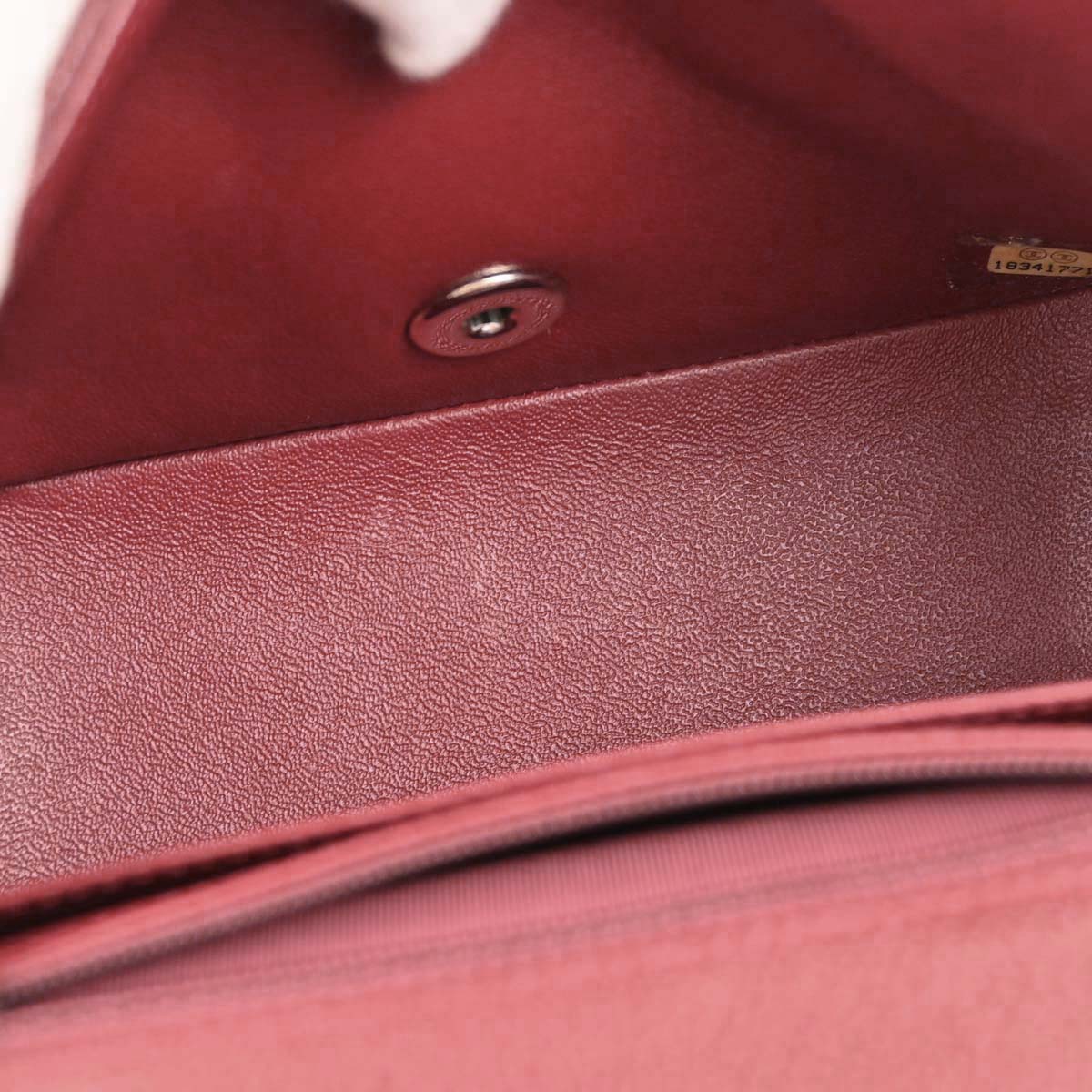 Chanel Burgundy Caviar Skin Mini Classic Square Flap Shoulder Bag 17