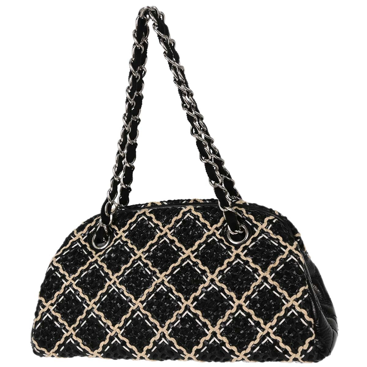 Chanel 2010-2011 Black Patent Leather Small Just Bowling Mademoiselle Handbag