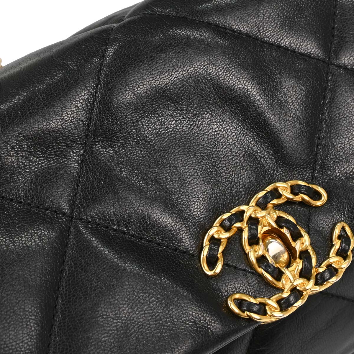 Chanel Black Lambskin Dix-neuf 19 Flap 2way Shoulder Handbag