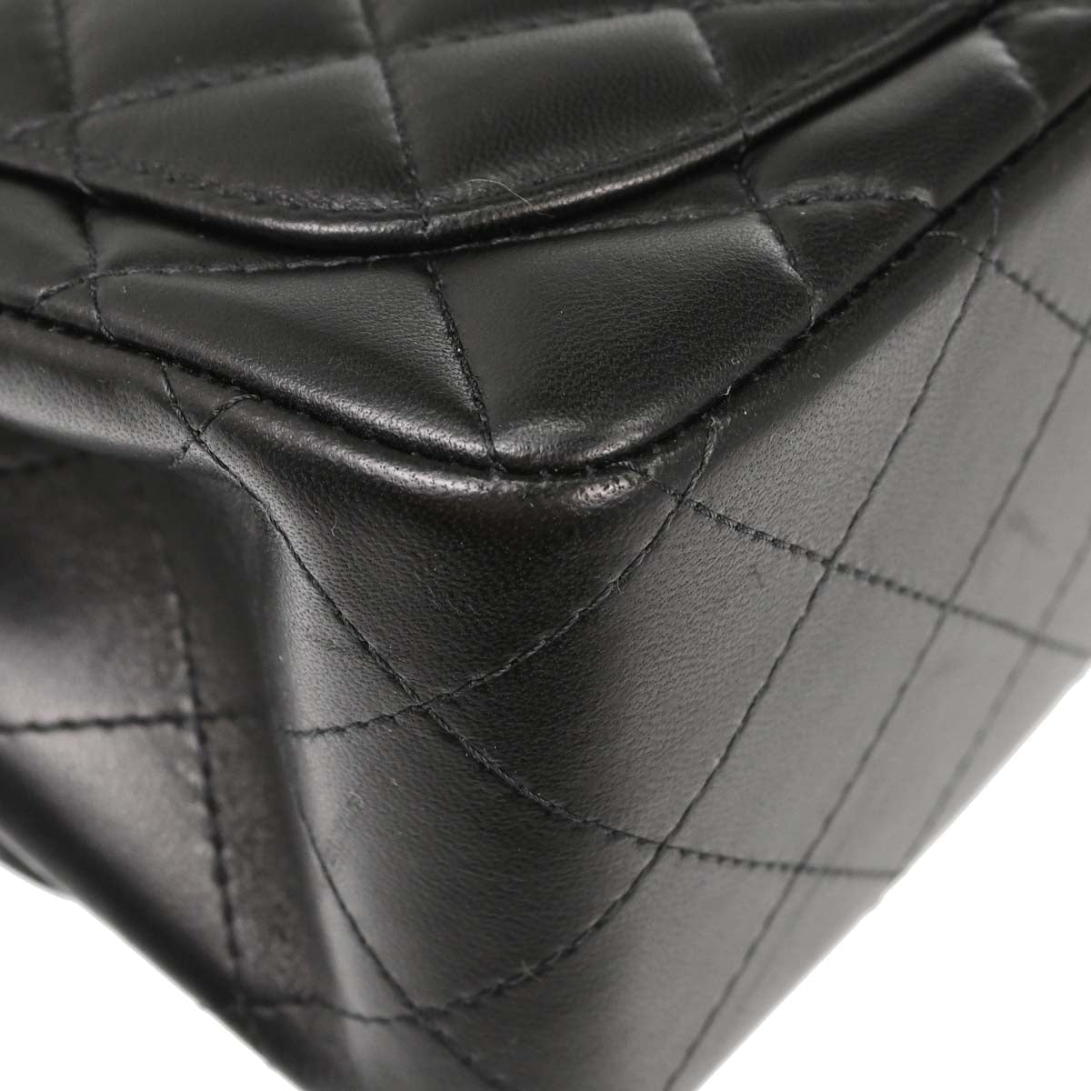 Chanel Black Lambskin Mini Classic Square Flap Shoulder Bag 17