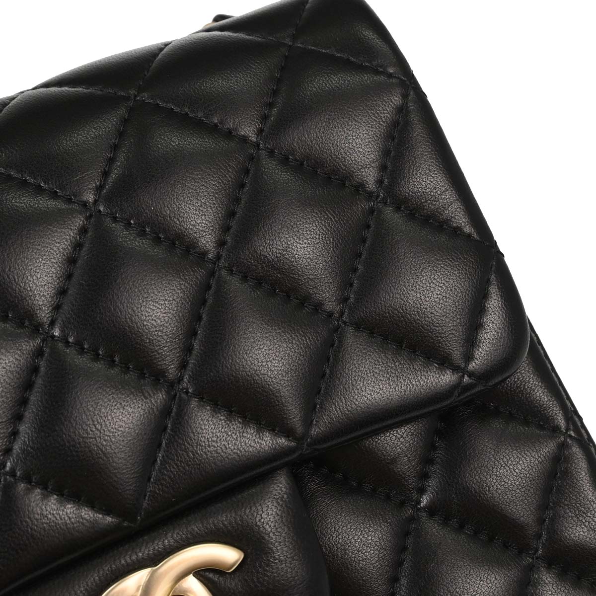Chanel Black Lambskin Mini Classic Square Flap Shoulder Bag 17