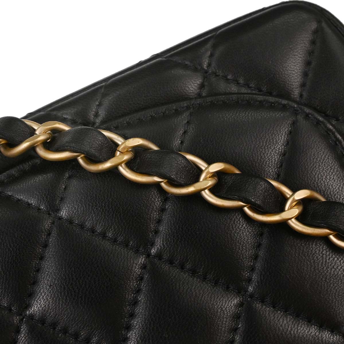 Chanel Black Lambskin Mini Classic Square Flap Shoulder Bag 17
