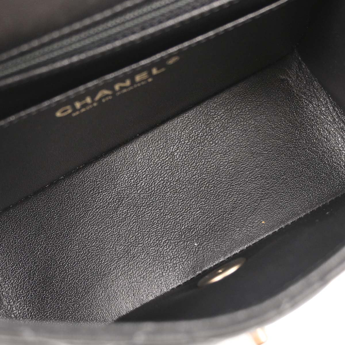 Chanel Black Lambskin Mini Classic Square Flap Shoulder Bag 17