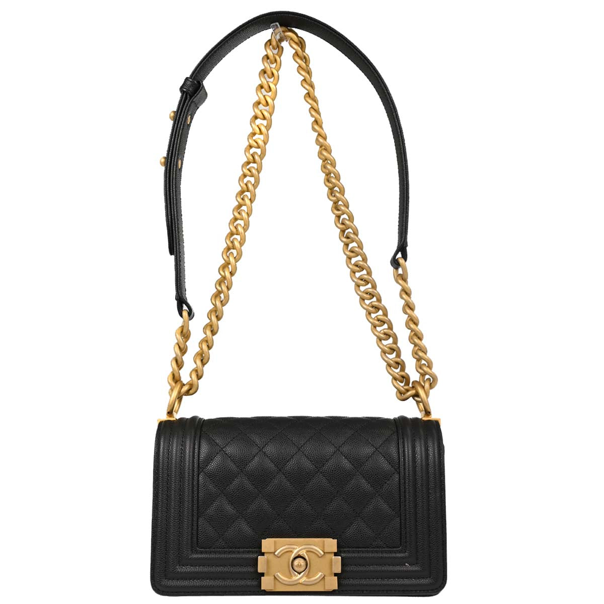 Boy Chanel 2018 Black Caviar Skin Small Chain Shoulder Bag