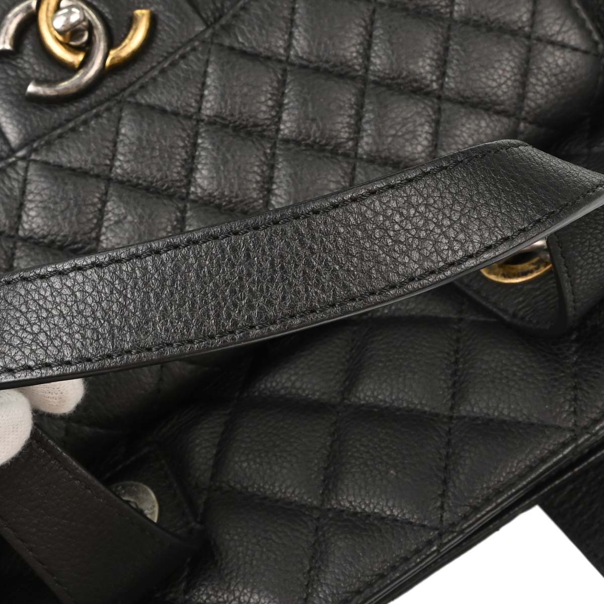 Chanel Black Calfskin Casual Pocket Tote 2way Shoulder Handbag