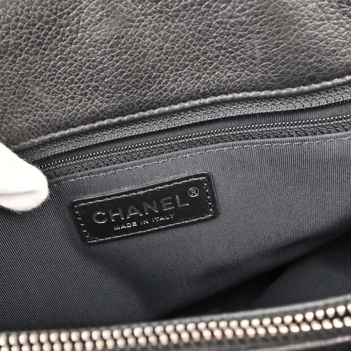 Chanel Black Calfskin Casual Pocket Tote 2way Shoulder Handbag