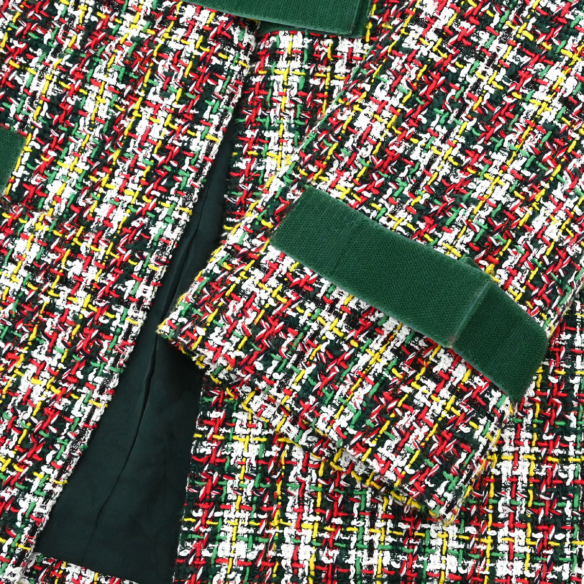 Chanel 2017 Hook and Loop Tape Jacket Tweed Green #40