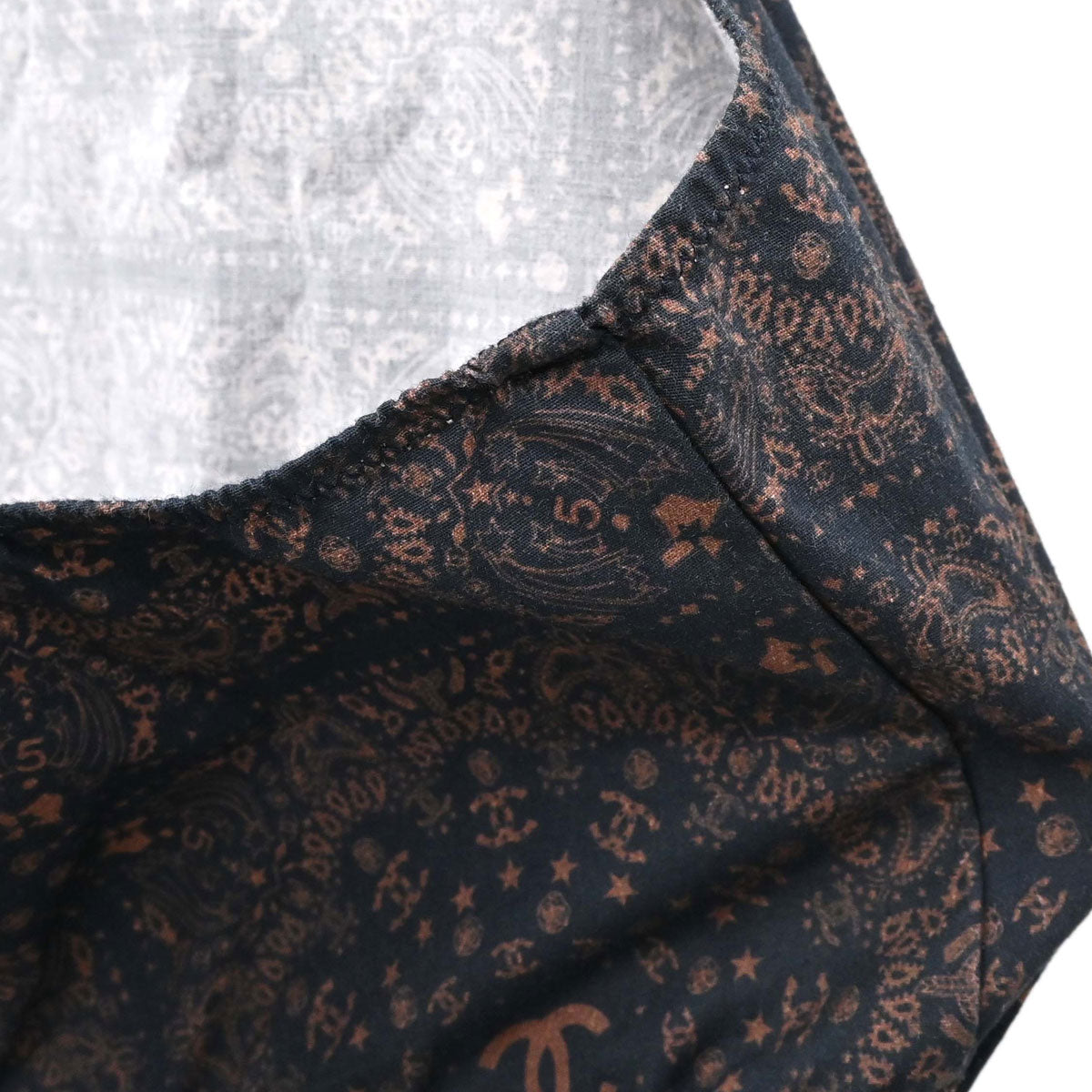 Chanel 2014 Paisley Halter Dress Navy #36