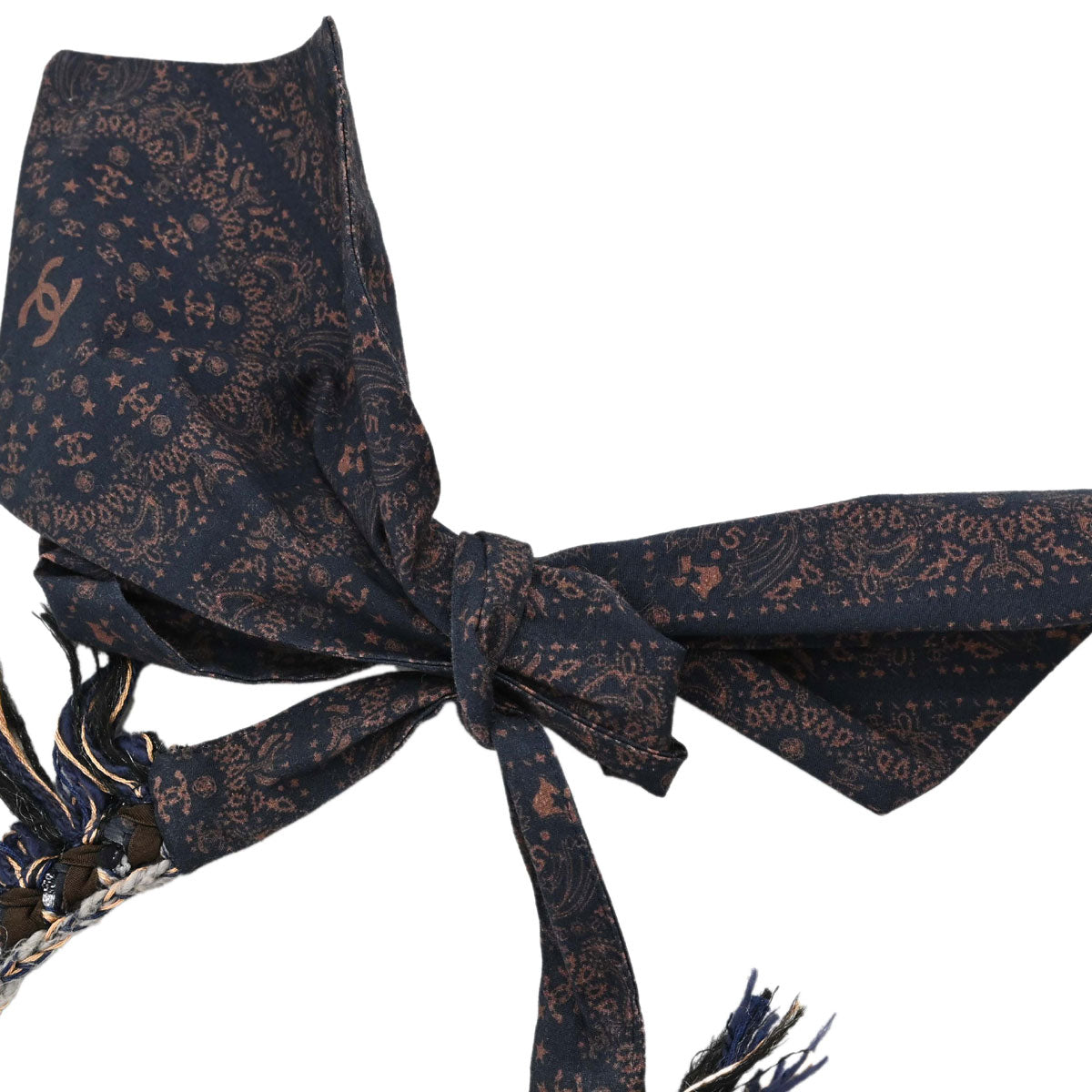 Chanel 2014 Paisley Halter Dress Navy #36