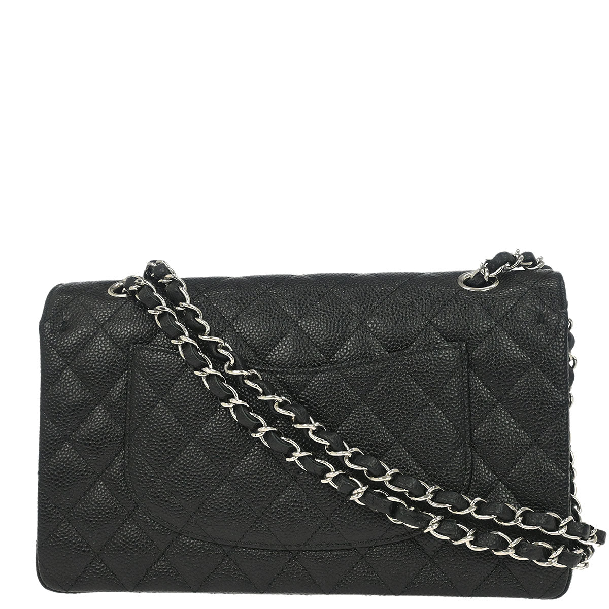 Chanel Black Caviar Skin Medium Classic Double Flap Shoulder Bag
