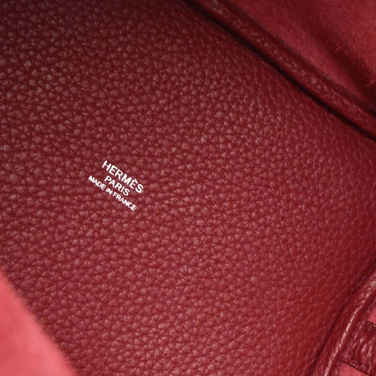 Hermes Rouge Garance Taurillon Clemence Picotin Lock 18 PM Handbag