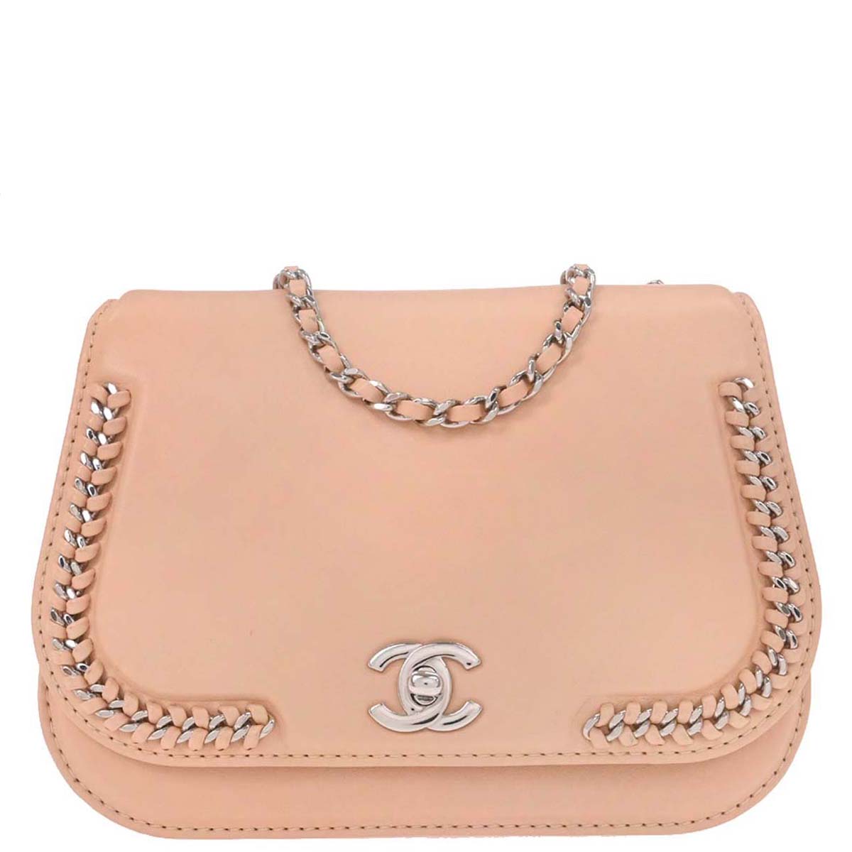 Chanel Beige Calfskin Braided Chic Flap Bag Shoulder Bag