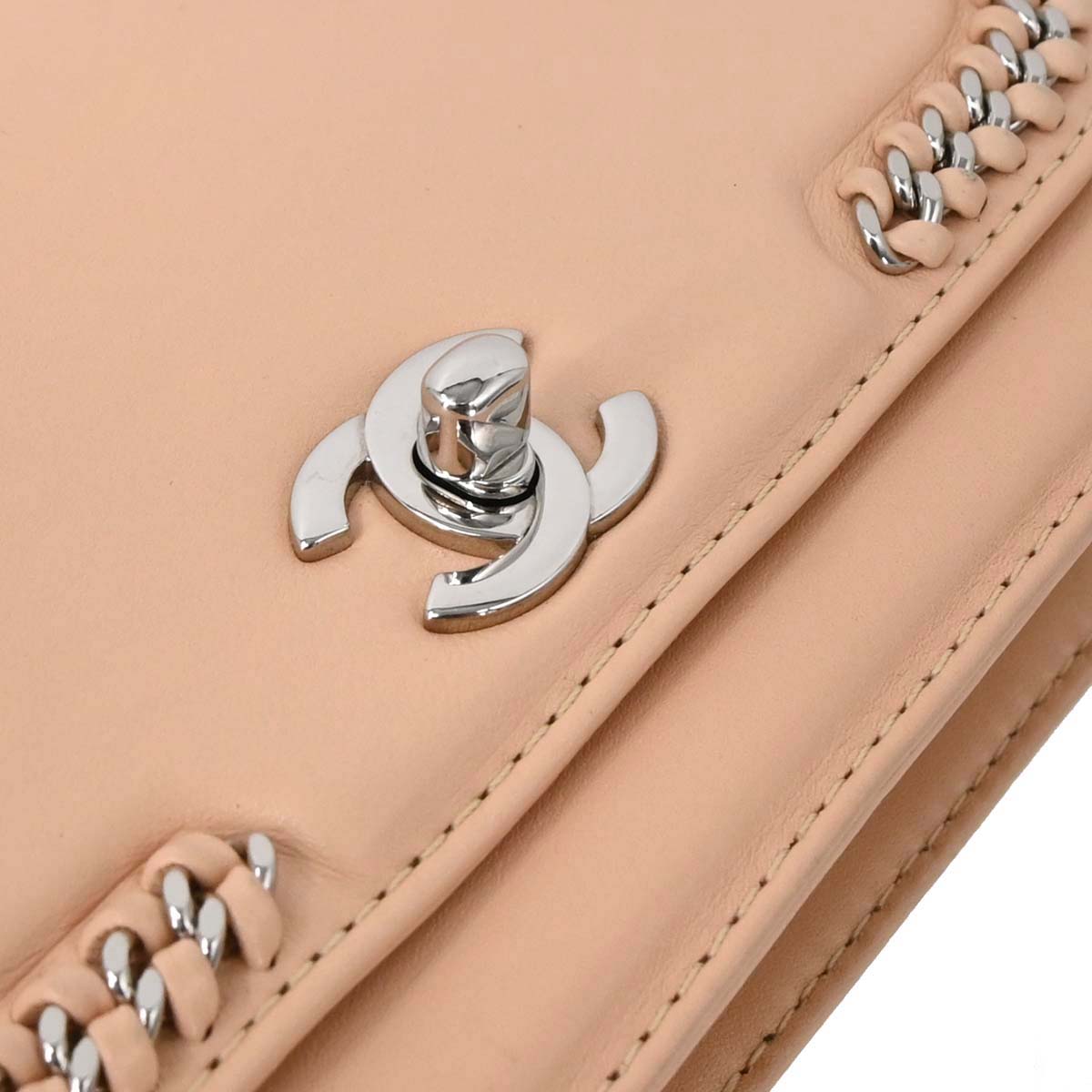 Chanel Beige Calfskin Braided Chic Flap Bag Shoulder Bag
