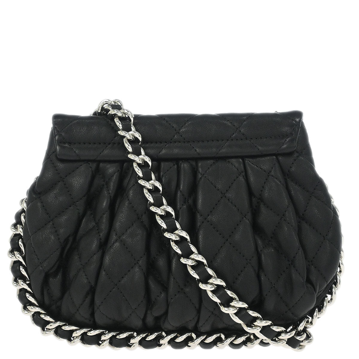 Chanel 2011 Black Calfskin Chain Around Shoulder Bag