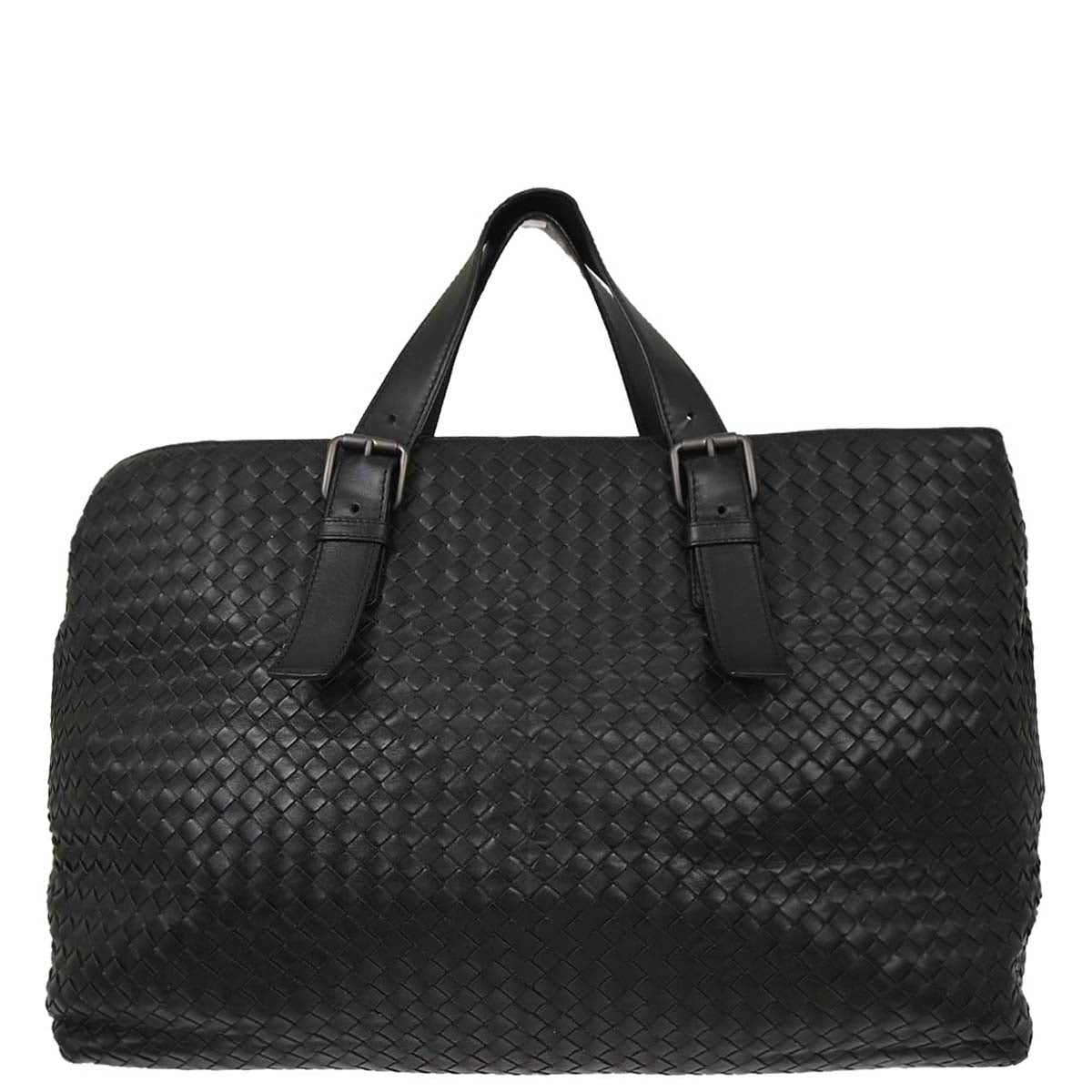 Bottega Veneta Black Lambskin Intrecciato Tote Bag