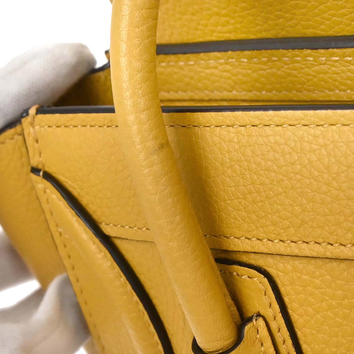 Celine Yellow Leather Nano Luggage Tote Shoulder Bag