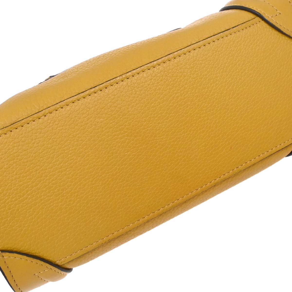 Celine Yellow Leather Nano Luggage Tote Shoulder Bag