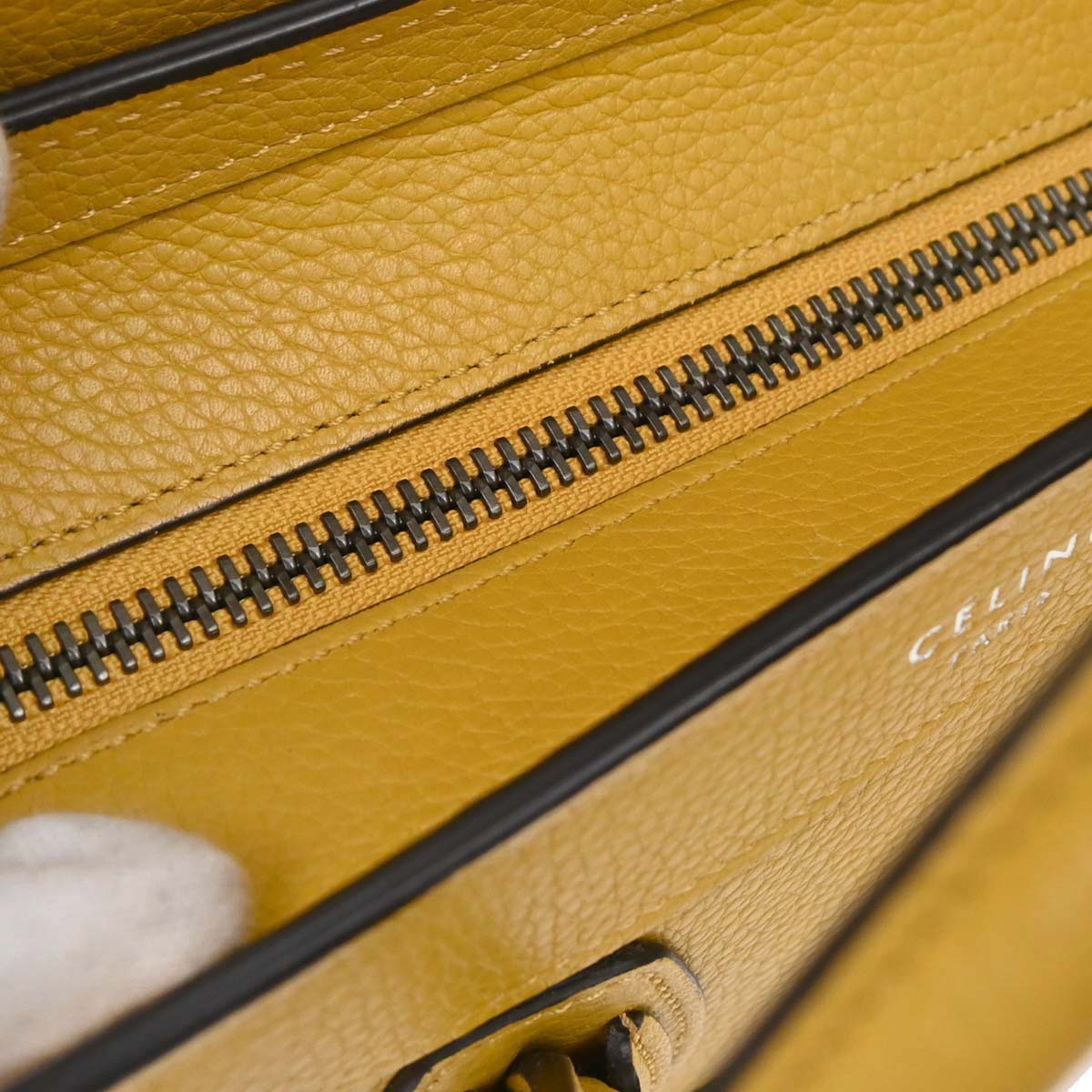 Celine Yellow Leather Nano Luggage Tote Shoulder Bag
