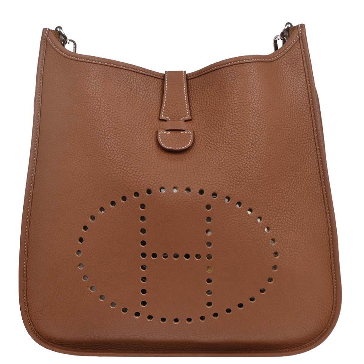 Hermes Fauve Taurillon Clemence Evelyne 3 33 GM Shoulder Bag