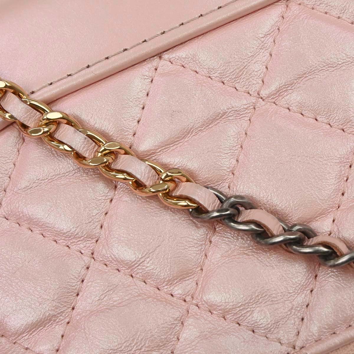 Chanel Light Pink Lambskin Calfskin Gabrielle Shoulder Bag