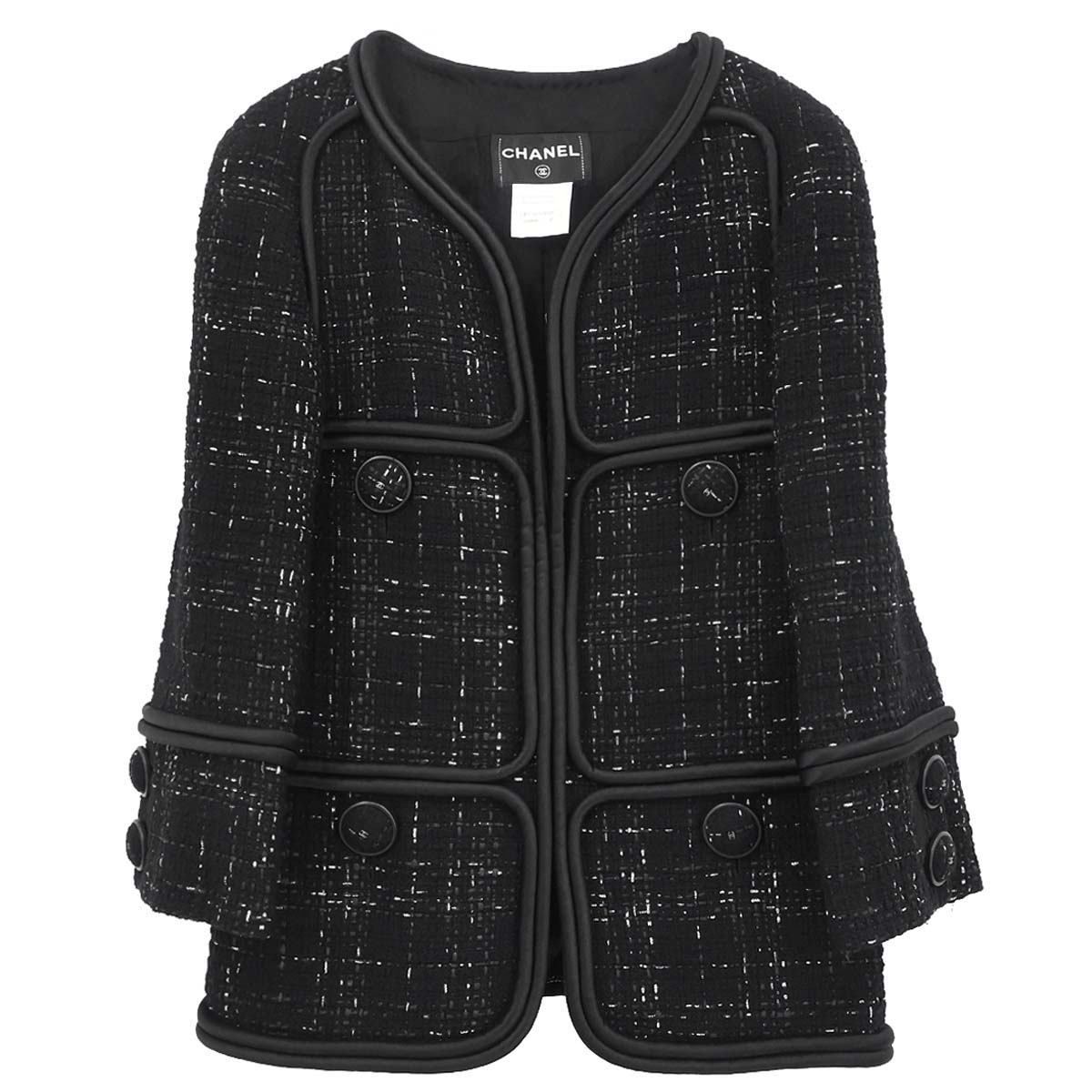 Chanel 2015-2016 Collarless Jacket Black #38