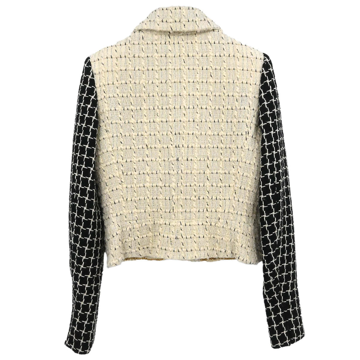 Chanel 2017 Single Breasted Tweed Jacket Ivory #38