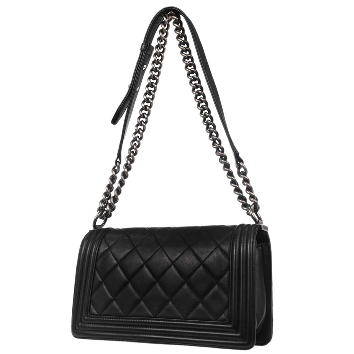 Boy Chanel 2014 Black Lambskin Medium Shoulder Bag