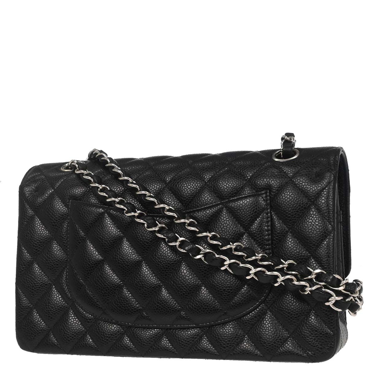 Chanel Black Caviar Skin Medium Classic Double Flap Shoulder Bag