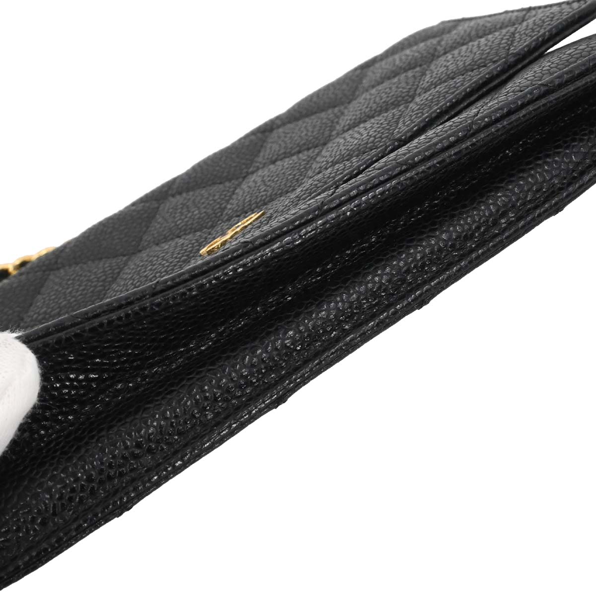 Chanel Black Caviar Skin Classic WOC Wallet on Chain Bag
