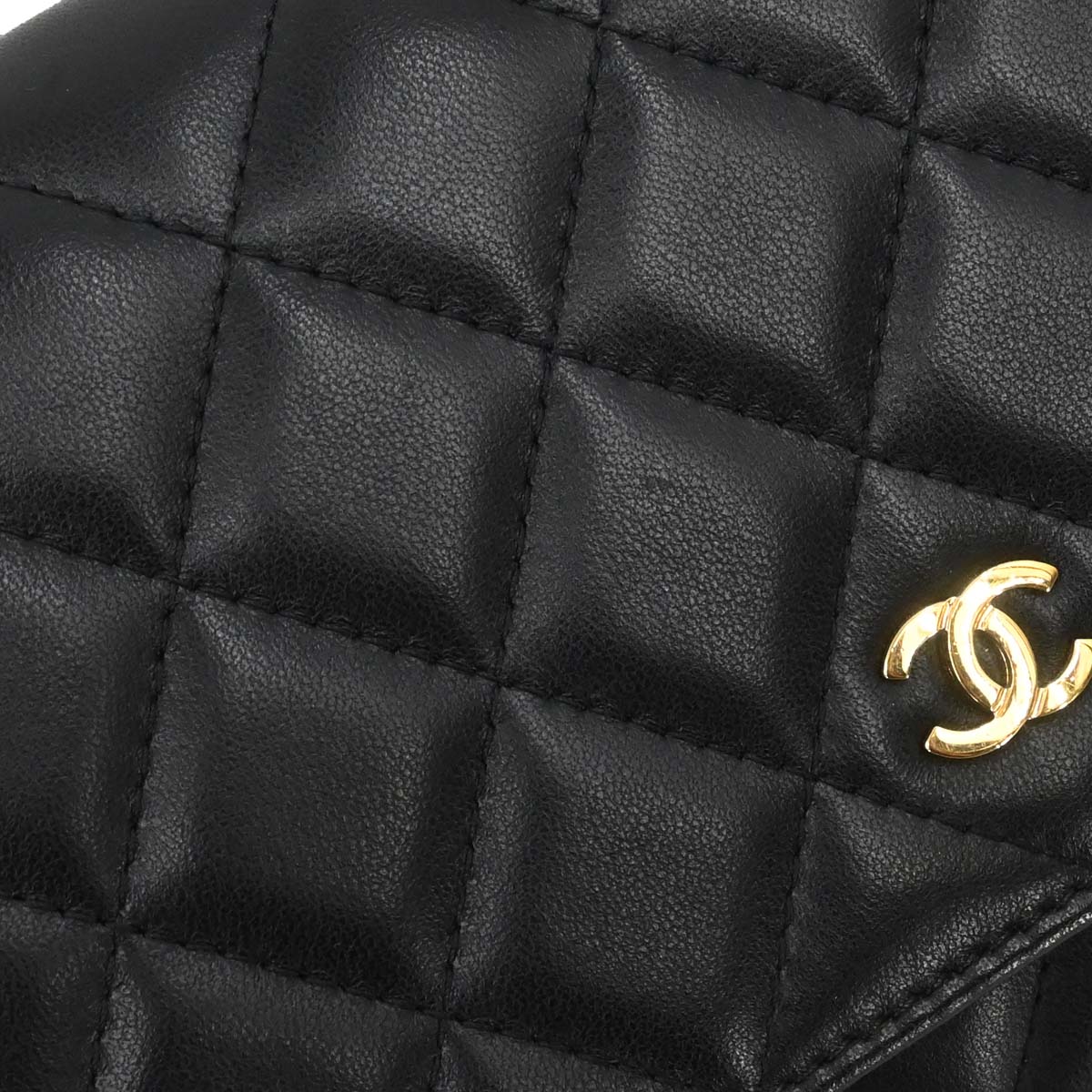 Chanel Black Lambskin Classic WOC Wallet on Chain Bag