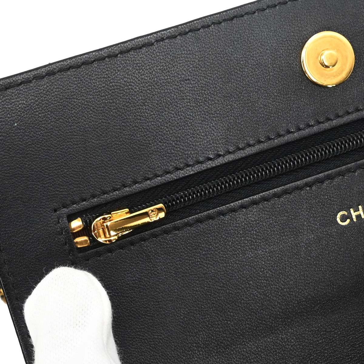 Chanel Black Lambskin Classic WOC Wallet on Chain Bag