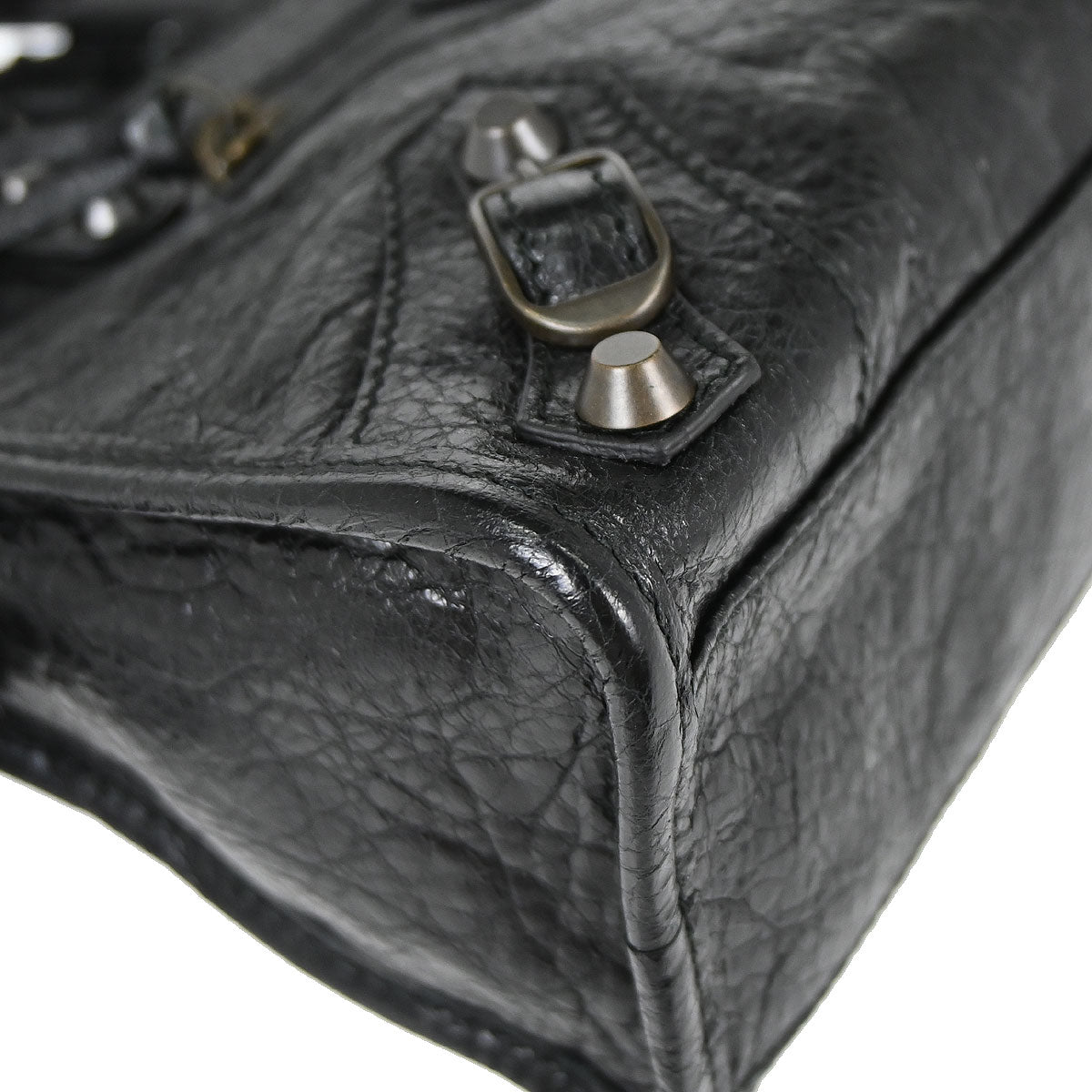 Balenciaga Black Goatskin City Mini Shoulder Handbag