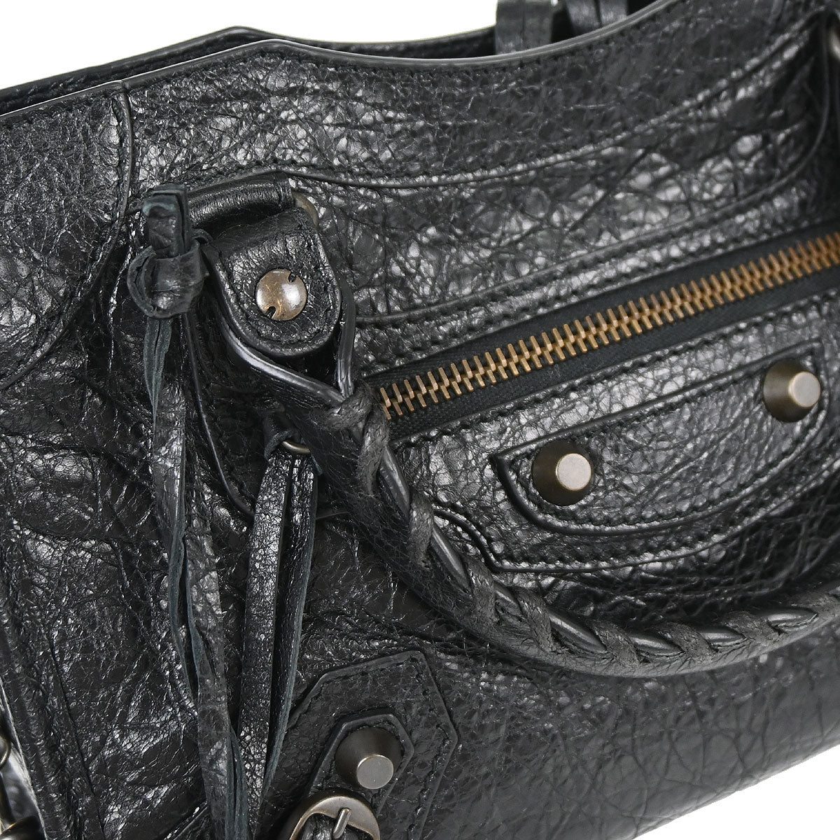 Balenciaga Black Goatskin City Mini Shoulder Handbag