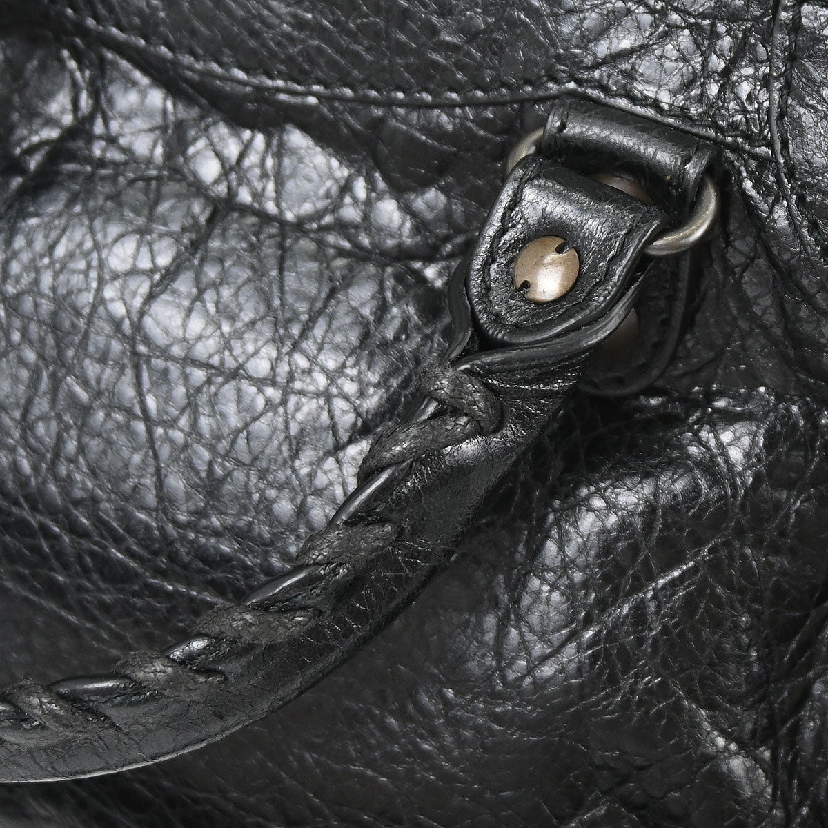 Balenciaga Black Goatskin City Mini Shoulder Handbag