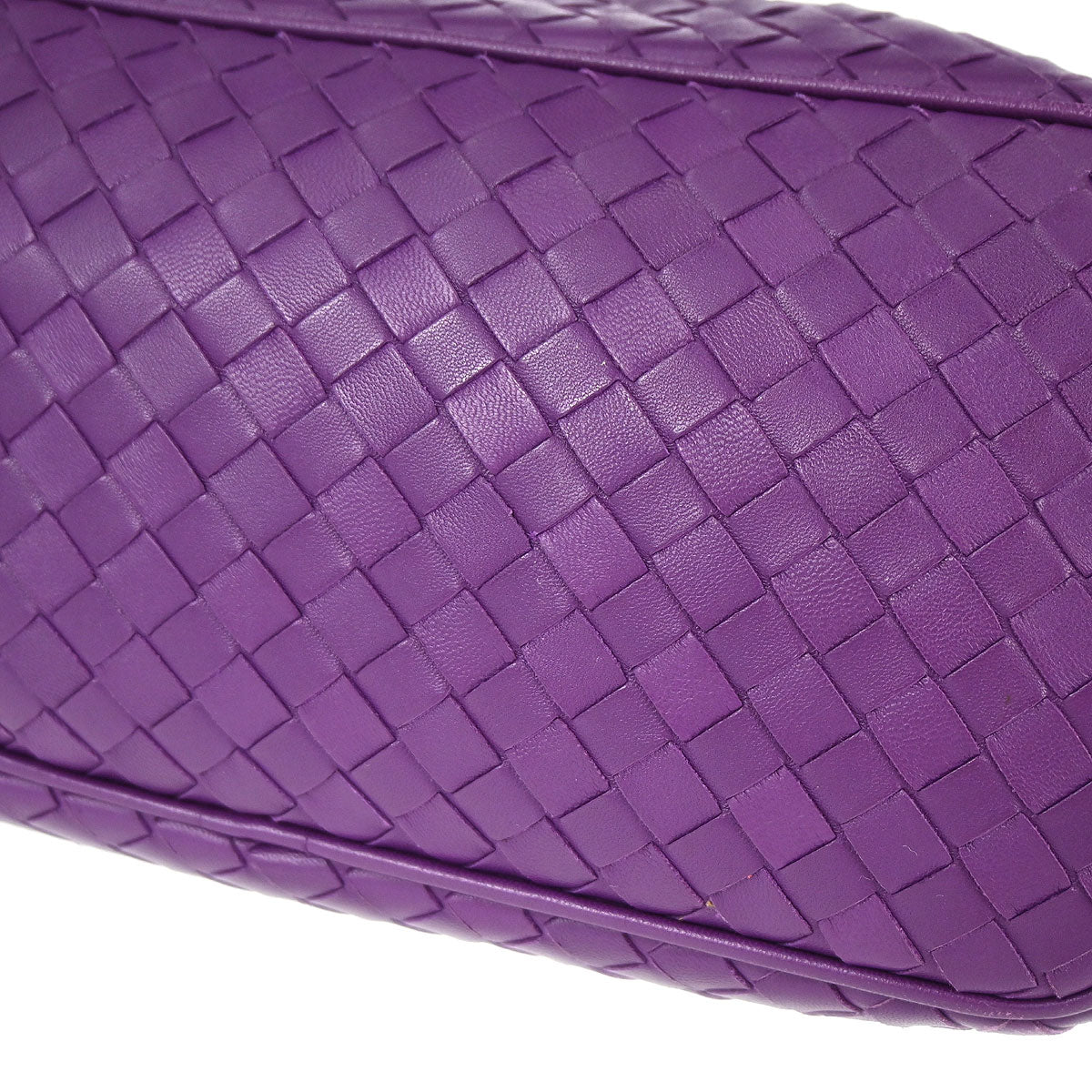 Bottega Veneta Purple Lambskin Intrecciato Handbag