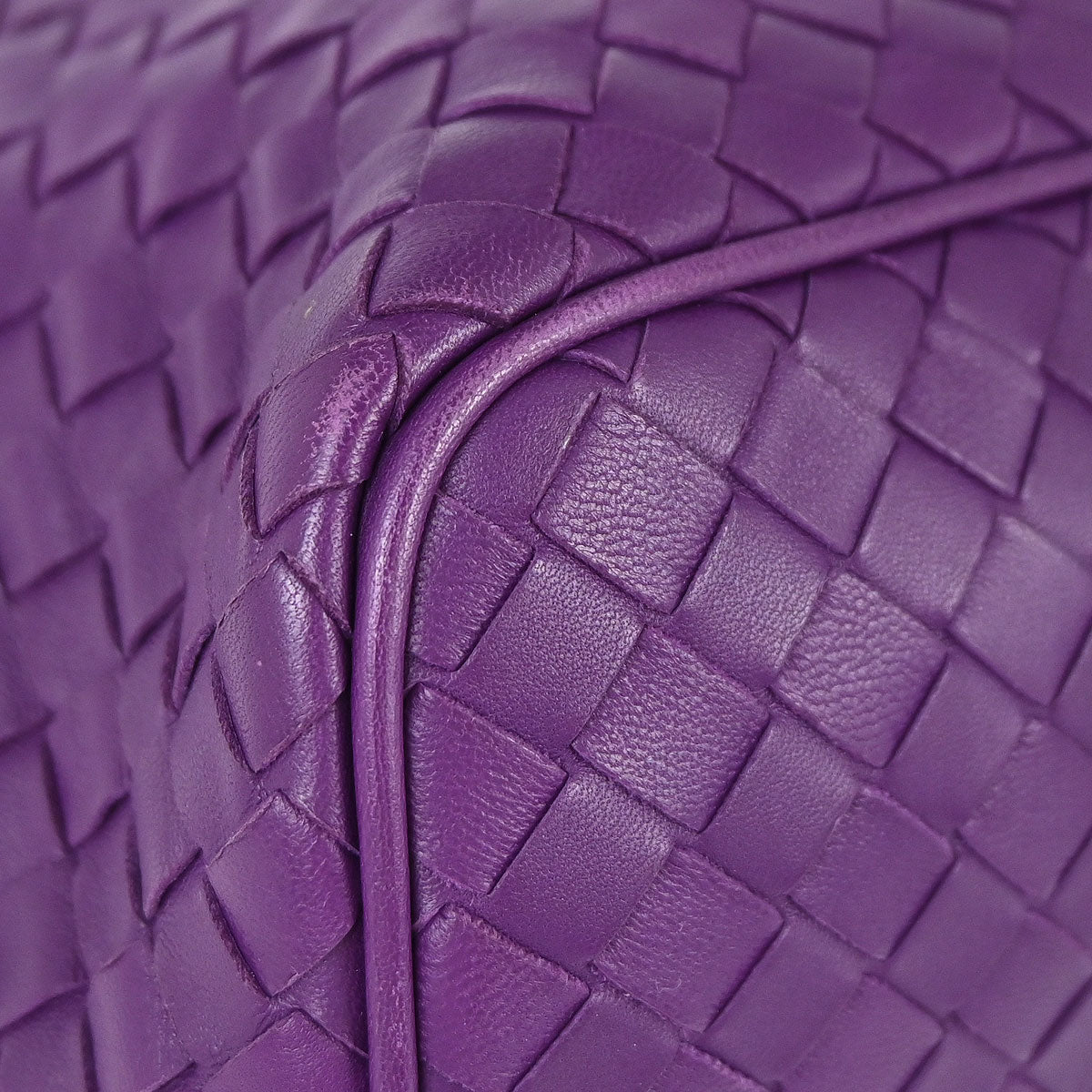 Bottega Veneta Purple Lambskin Intrecciato Handbag