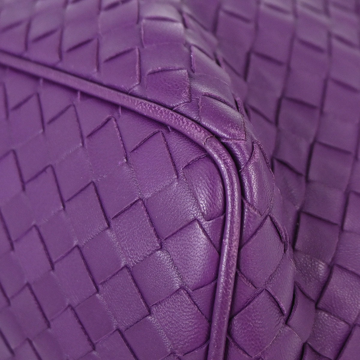 Bottega Veneta Purple Lambskin Intrecciato Handbag