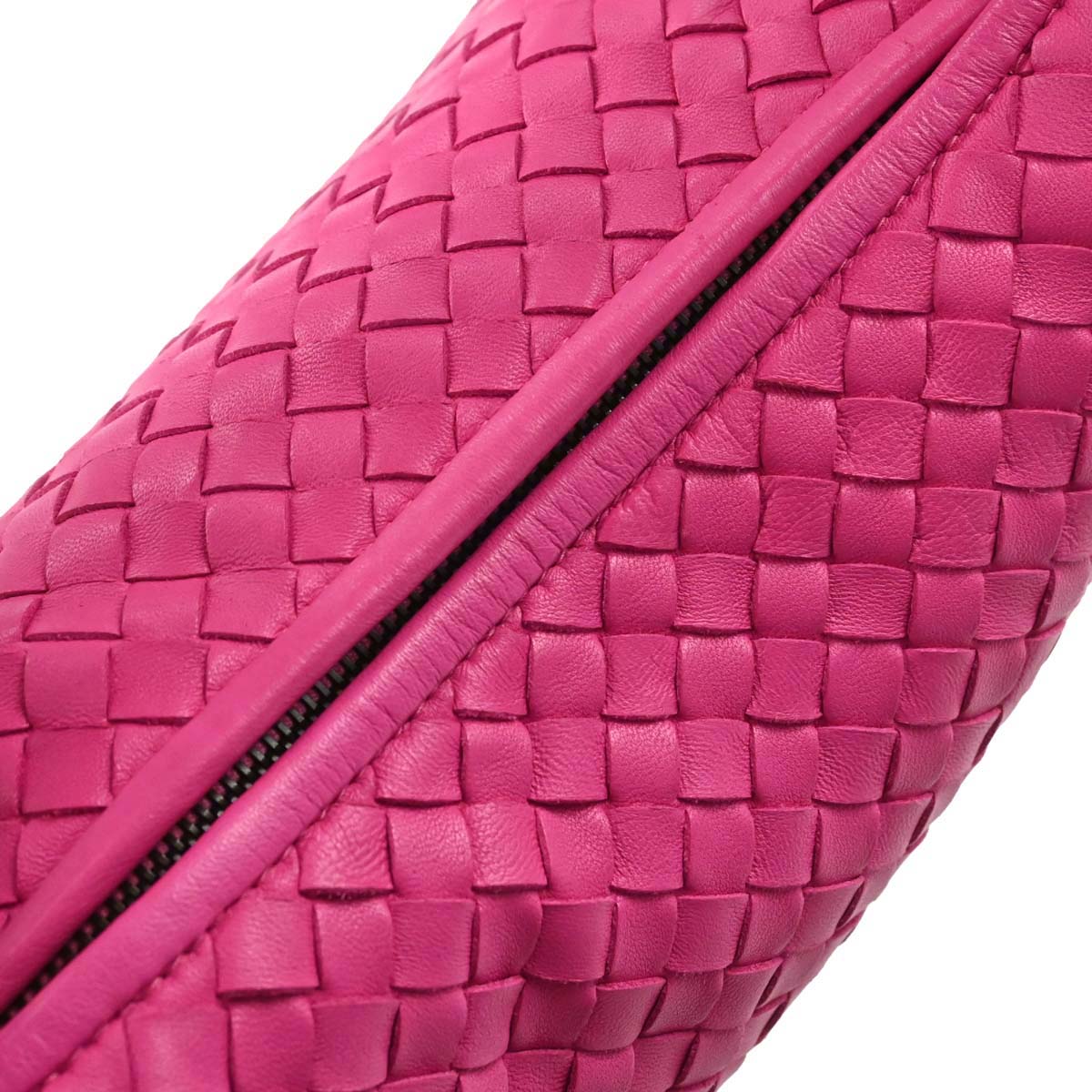 Bottega Veneta Pink Lambskin Intrecciato Hobo Handbag