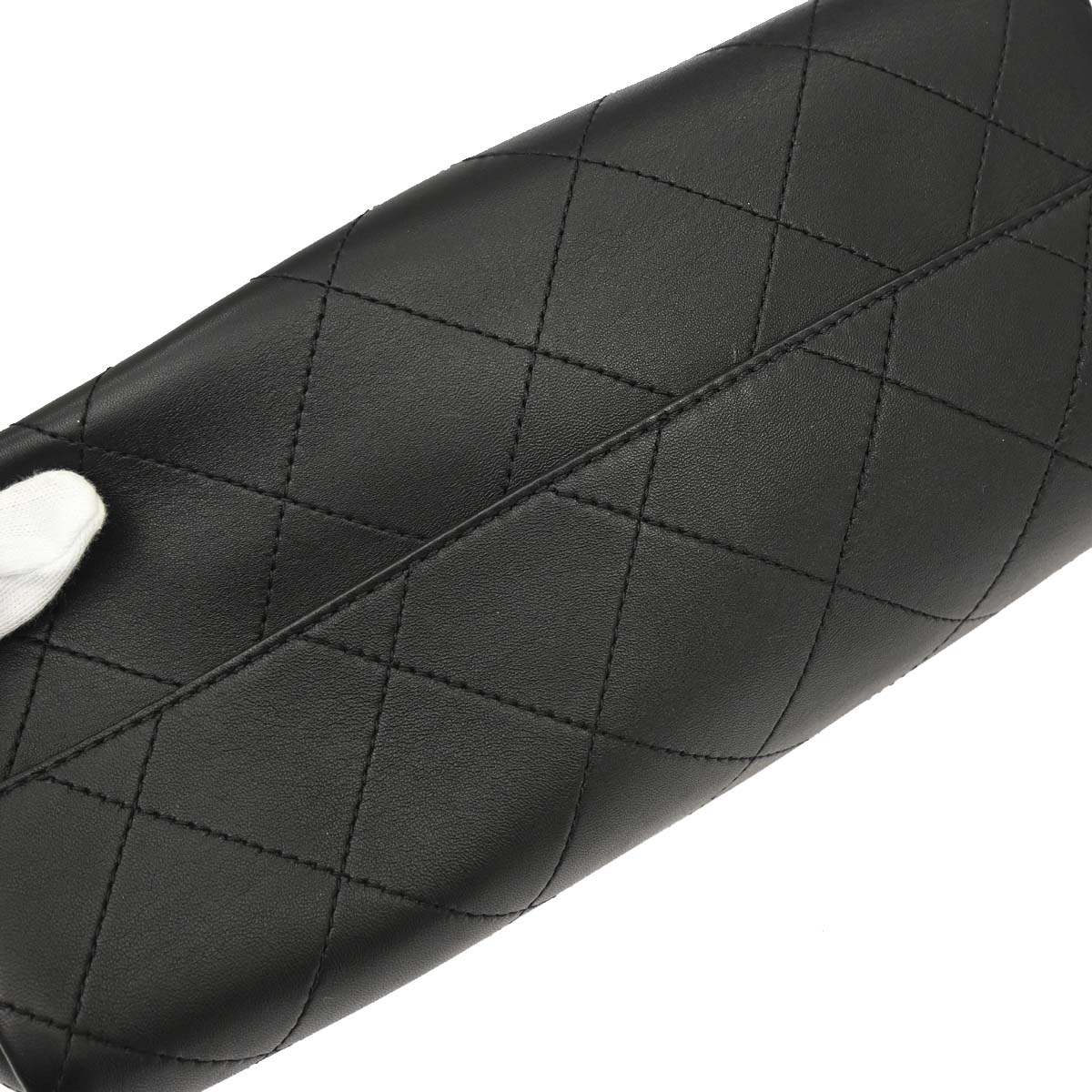 Chanel Black Calfskin Shopping Tote 2way Shoulder Handbag