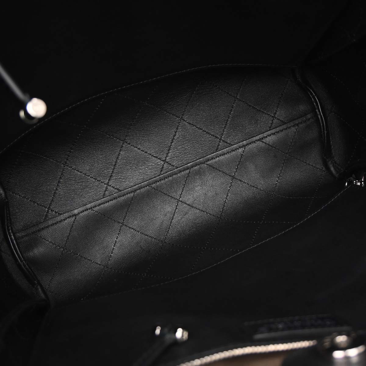 Chanel Black Calfskin Shopping Tote 2way Shoulder Handbag