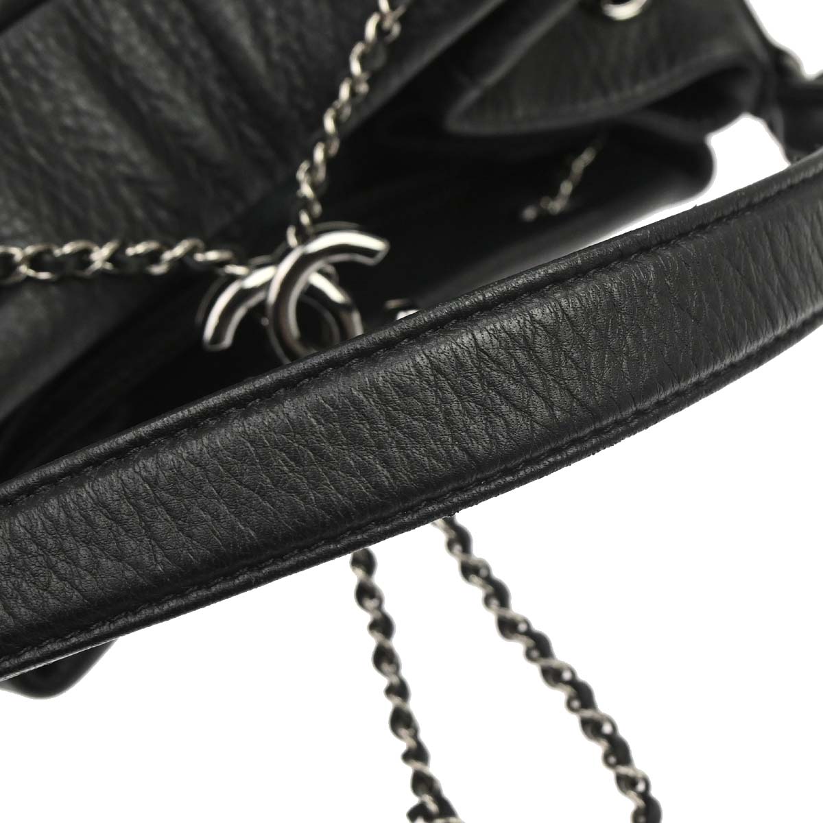 Chanel Black Deerskin Chevron Urban Spirit 2way Shoulder Handbag