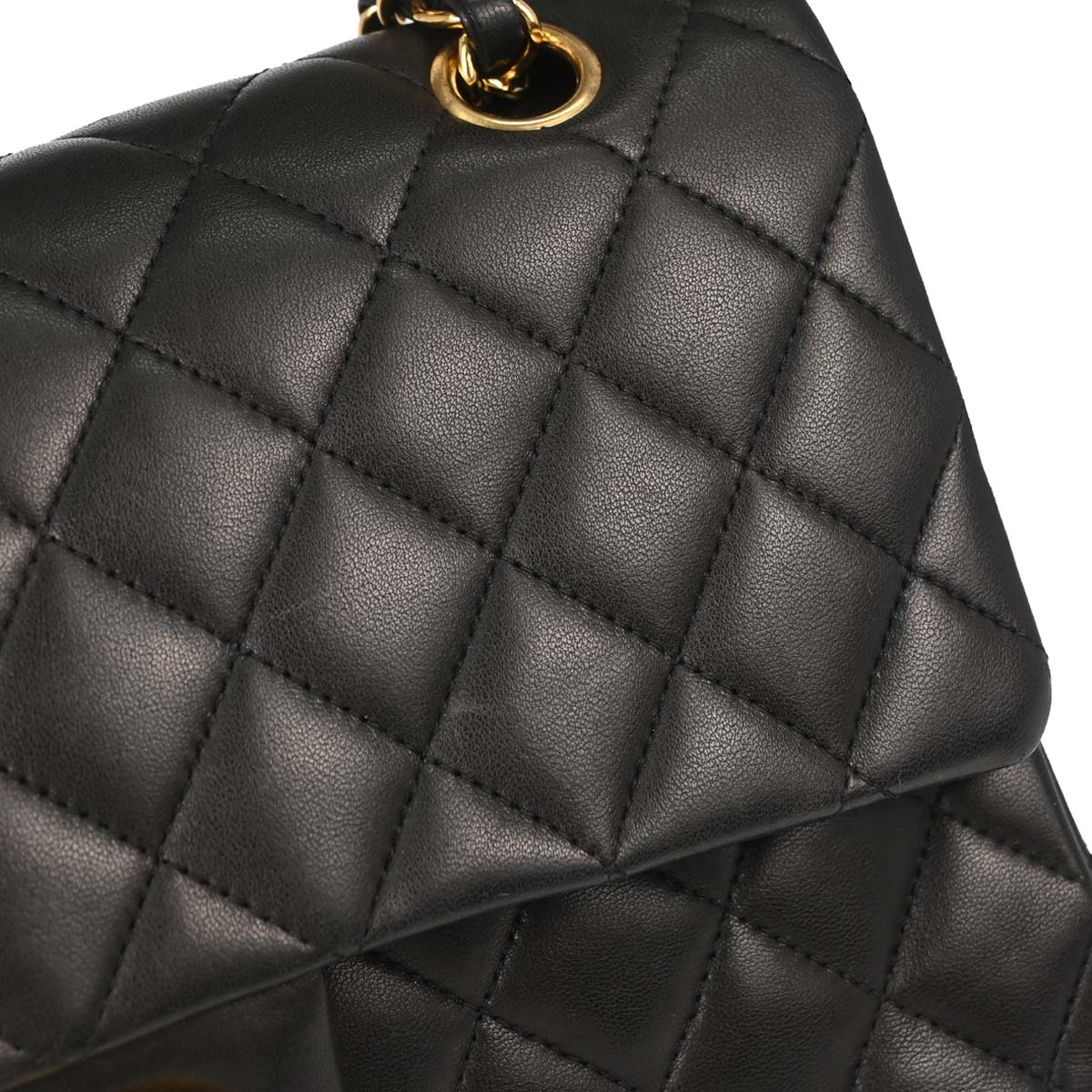 Chanel Black Lambskin Medium Classic Double Flap Shoulder Bag
