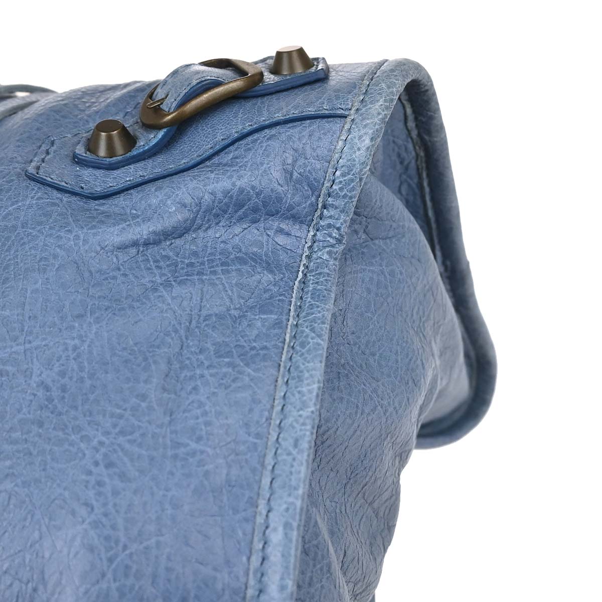 Balenciaga Blue Lambskin City Medium 2way Shoulder Handbag