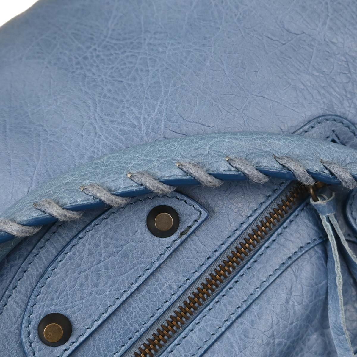 Balenciaga Blue Lambskin City Medium 2way Shoulder Handbag