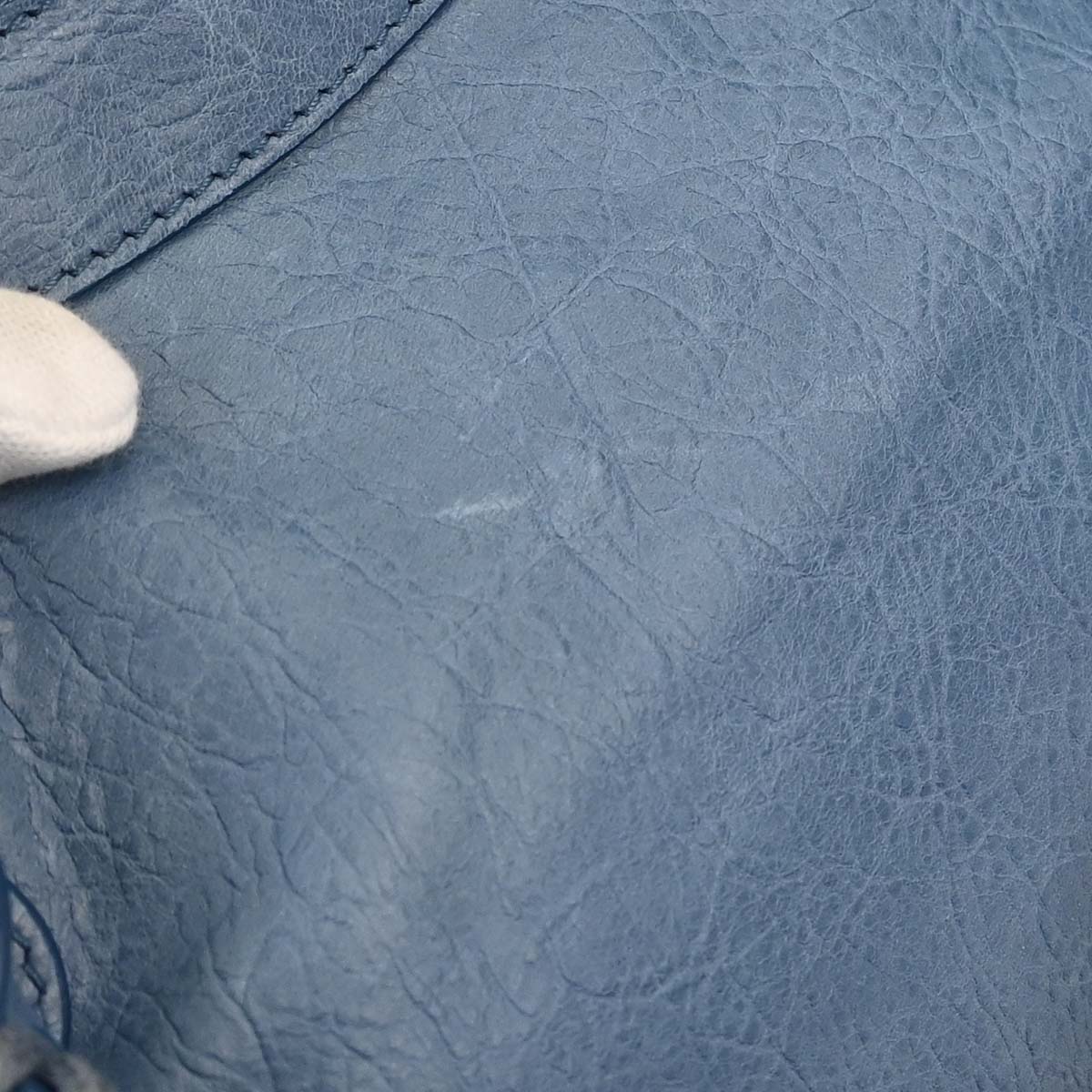 Balenciaga Blue Lambskin City Medium 2way Shoulder Handbag