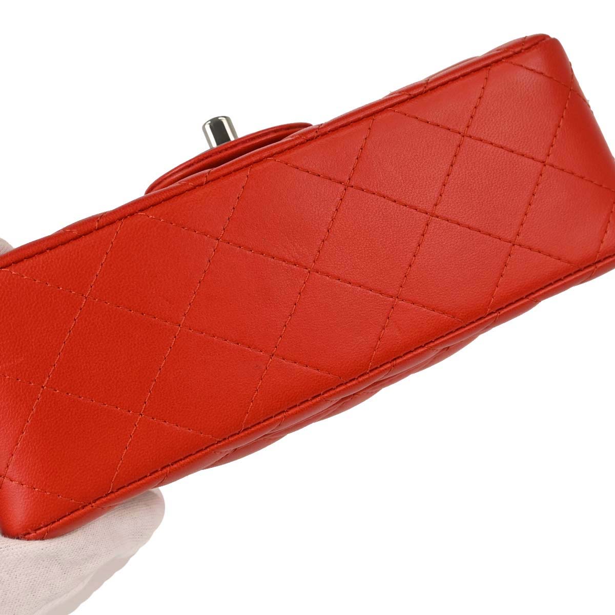 Chanel Red Lambskin Shoulder Bag