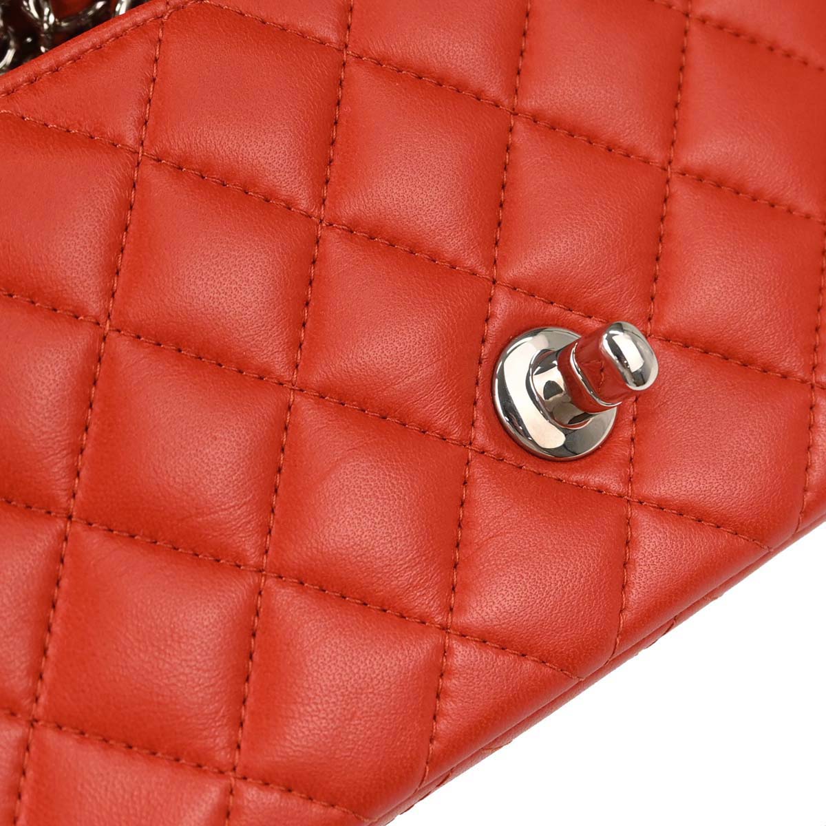Chanel Red Lambskin Shoulder Bag
